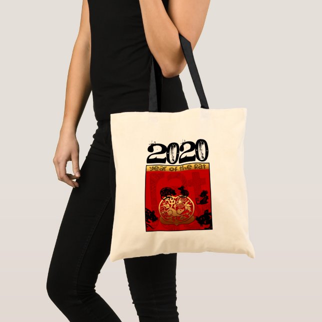 Bolso De Tela Cute Rat Chinese Year 2020 Zodiac Birthday GTB2 (Anverso (producto))