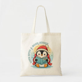 Bolso De Tela Cute Reading Penguin Bookish Cotton Tote Bag