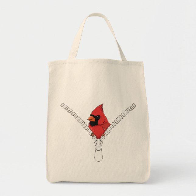 Bolso De Tela Cute red cardinal  Peek (Frente)