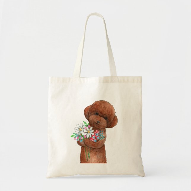 Bolso De Tela Cute Red Toy Poodle Puppy Doodle Dog Lover Regalo (Frente)