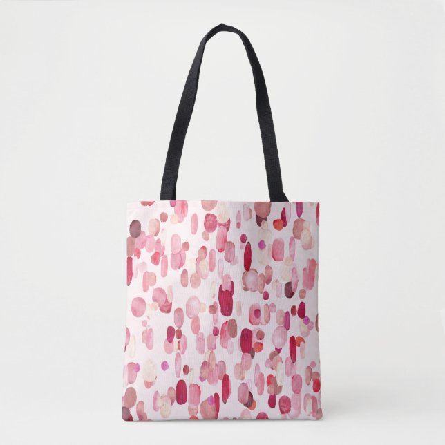 Bolso De Tela Cute Rosa Red Spots Seamless (Anverso)
