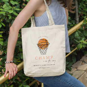 Bolso De Tela Cute Rust Our Little Champ Basketball Baby Shower