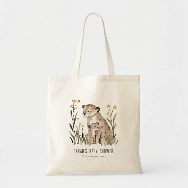 Bolso De Tela Cute Rustic Mum and Baby Tiger Foliage Baby Shower (Frente)