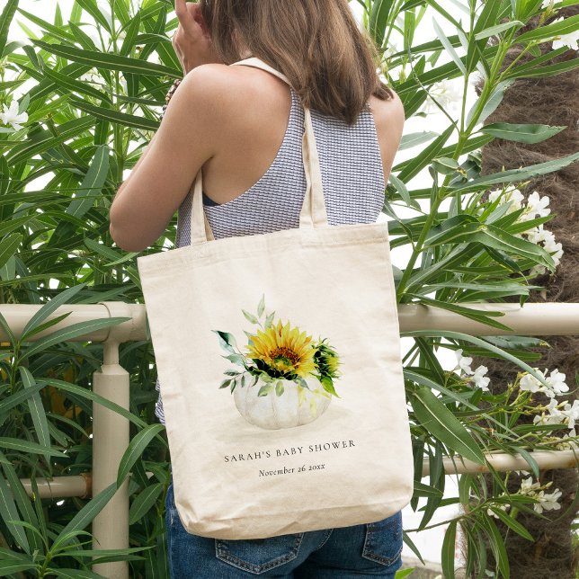Bolso De Tela Cute Rustic Sunflower Pumpkin Floral Baby Shower (Subido por el creador)