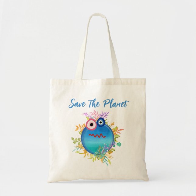Bolso De Tela Cute Save the Planet Tote Bag (Frente)