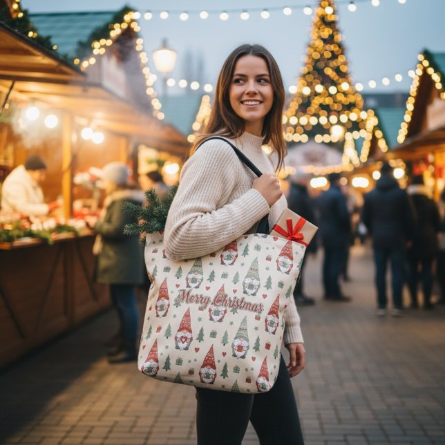 Bolso De Tela Cute Scandinavian Christmas Gnome Tote Bag (Subido por el creador)