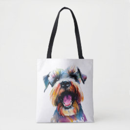 Bolso De Tela Cute Schnauzer - Colorido diseño de perro