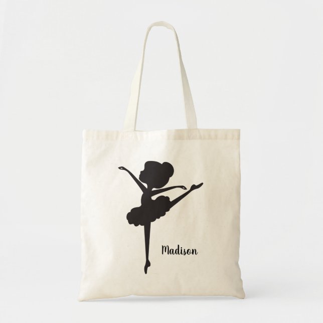 Bolso De Tela Cute Silhouette personalizada Ballerina Tote Bag (Frente)