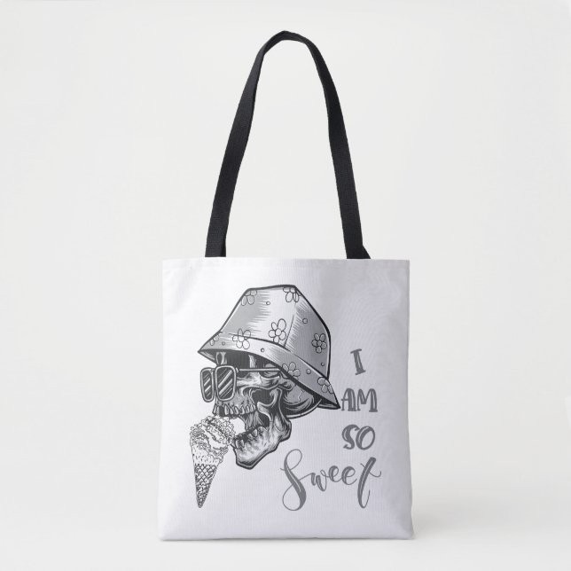 Bolso De Tela Cute Skull (Anverso)