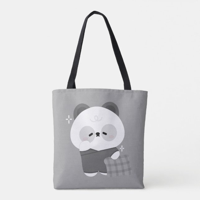 Bolso De Tela Cute Sleepy Panda (Reverso)