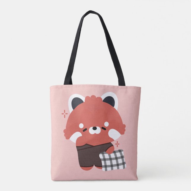 Bolso De Tela Cute Sleepy Red Panda (Reverso)