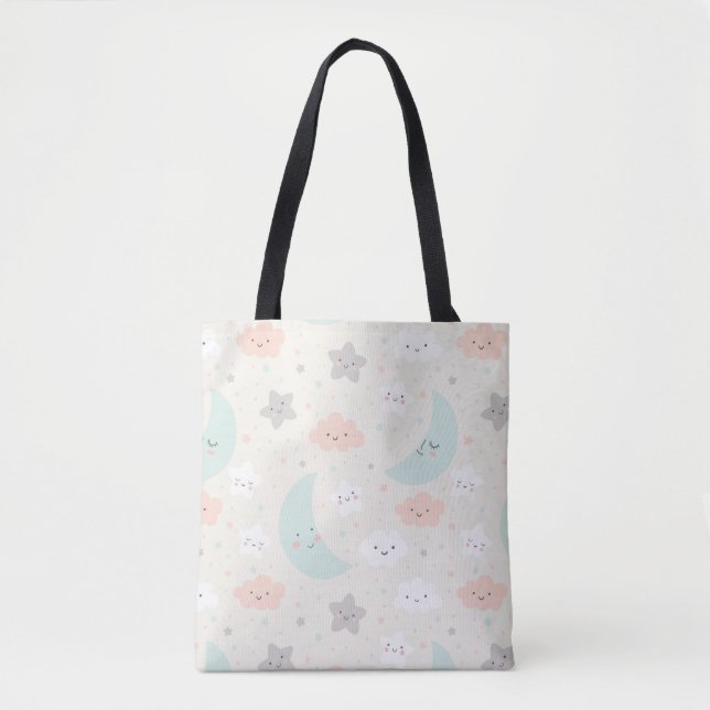Bolso De Tela Cute Smiling Pastel Sky Pattern (Anverso)