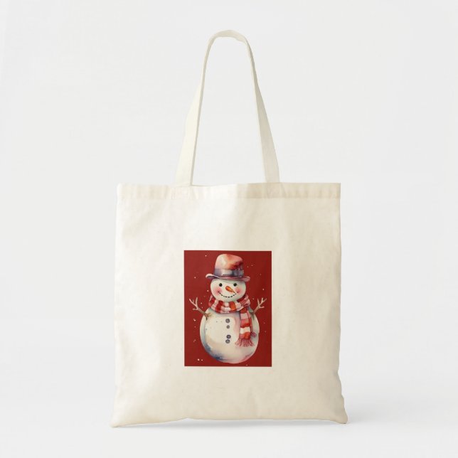 Bolso De Tela Cute Snowman (Frente)