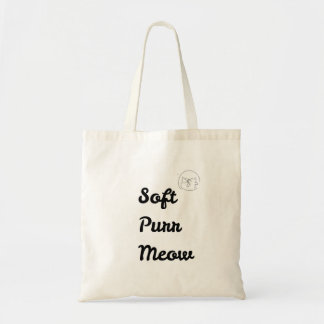 Bolso De Tela Cute "Soft Purr Meow" Cat Lover Tote Bag