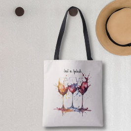 Bolso De Tela Cute sólo una pizca de acuarela de vino