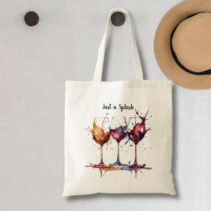 Bolso De Tela Cute sólo una pizca de acuarela de vino