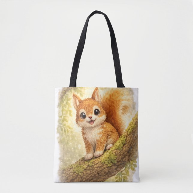 Bolso De Tela Cute Squirrel Tote Bag Kawaii Animal (Anverso)