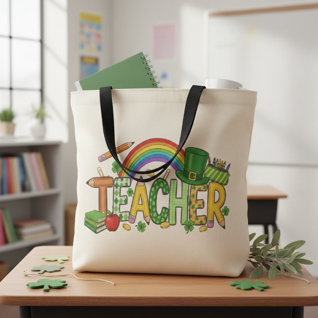 Bolso De Tela Cute St. Patrick’s Day Gift Lucky to Teach Teacher (Subido por el creador)