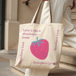 Bolso De Tela Cute Strawberry Love – Valentine’s Day Tote Bag