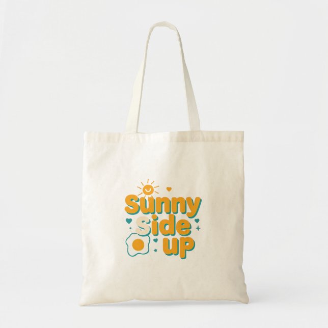 Bolso De Tela Cute "Sunny Side Up" Positive Pun (Frente)