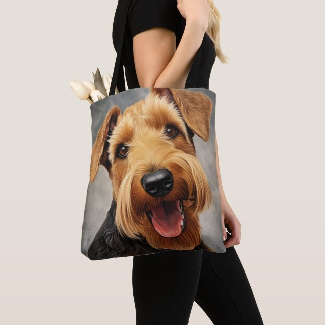 BOLSO DE TELA CUTE TAN Y BROWN WELSH TERRIER DOG (Detalle)