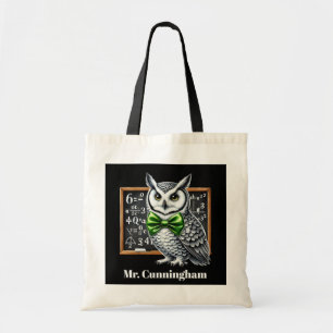 Bolso De Tela Cute Teacher owl agregar personalizable de nombres