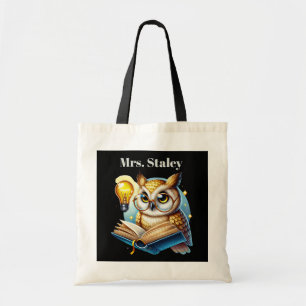 Bolso De Tela Cute Teacher owl agregar personalizable de nombres