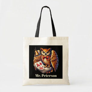 Bolso De Tela Cute Teacher owl agregar personalizable de nombres