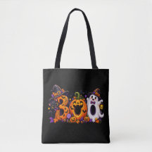 Cute texto de Halloween BOO Calabaza Fantasma Gato