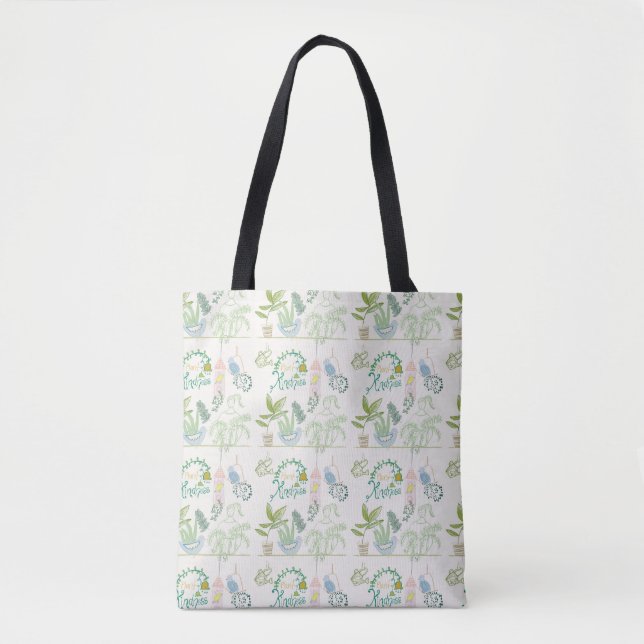 Bolso De Tela Cute Tote Bag Plant Tema (Anverso)