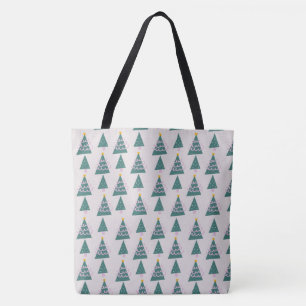 Bolso De Tela Cute Trees Doodles Pink Green