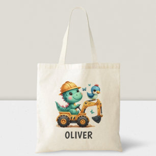 Bolso De Tela Cute Trex Dinosaur Conduciendo un Vehículo de Cons