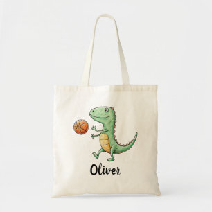 Bolso De Tela Cute Trex Jugando Baloncesto