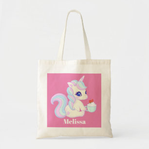 Bolso De Tela Cute unicorn agregar nombre fantasía