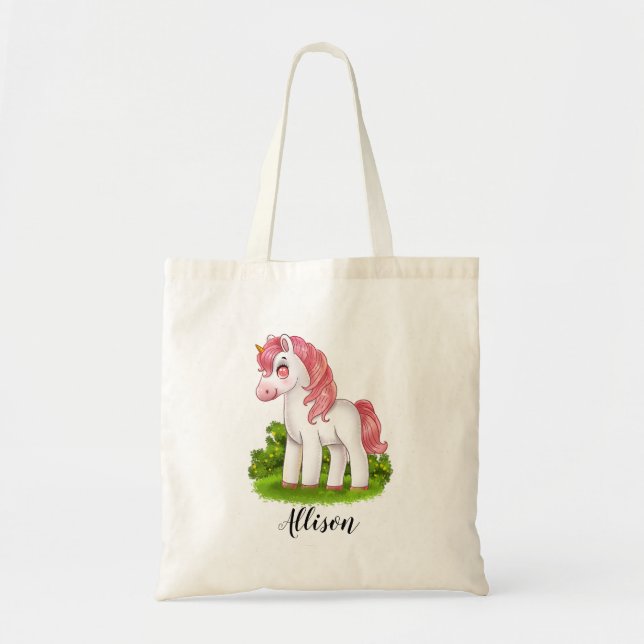 Bolso De Tela Cute unicornio (Frente)