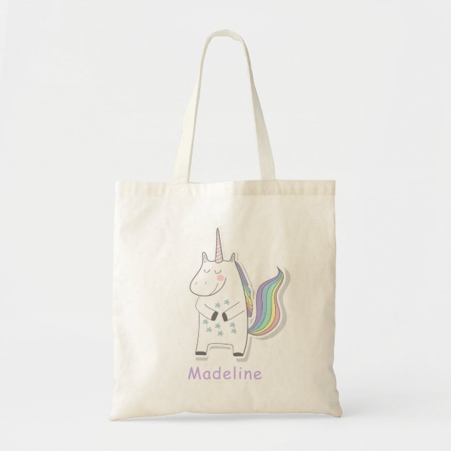 Bolso De Tela Cute Unicornio - Niños personalizados (Frente)