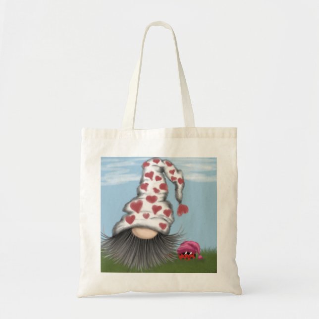 Bolso De Tela Cute Valentine Gnome (Frente)