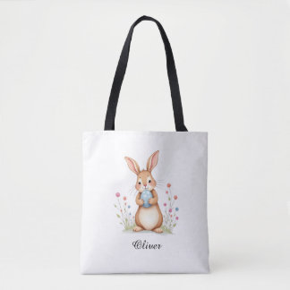 Bolso De Tela Cute Watercolor Bunny Easter Egg Hunt Tote Bag.