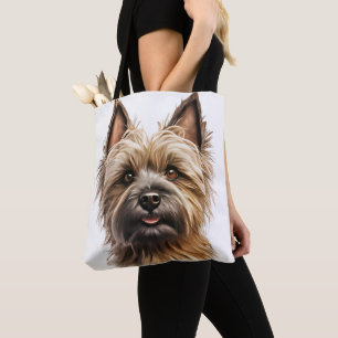 BOLSO DE TELA CUTE WATERCOLOR CAIRN TERRIER DOG FACE