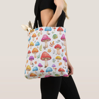 Bolso De Tela Cute Watercolor Mushroom Pattern Tote Bag