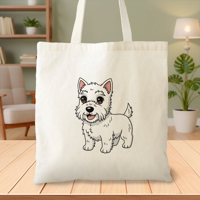 Bolso De Tela Cute West Highland White Terrier Dog (Subido por el creador)