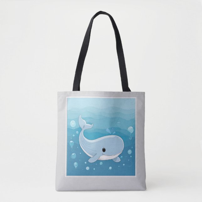 Bolso De Tela Cute Whale (Anverso)