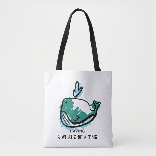 Bolso De Tela Cute Whale (Anverso)