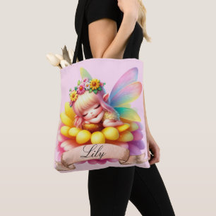 Bolso De Tela Cute Whimsical Floral Sweets Dreams Sleeping Fairy