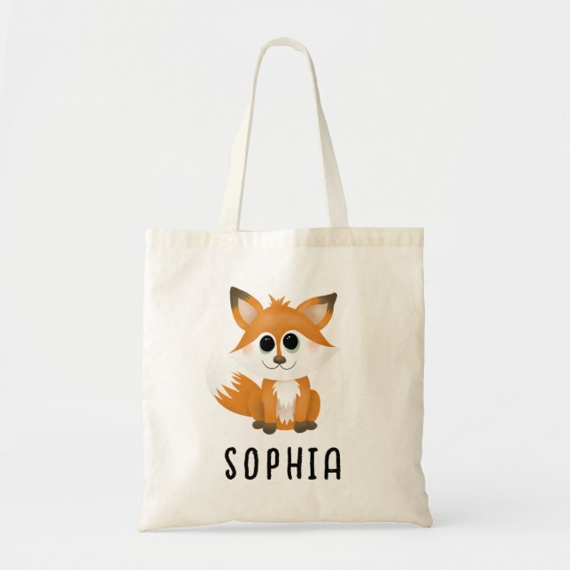 Bolso De Tela Cute Whimsical Fox Personalizados Kids (Frente)