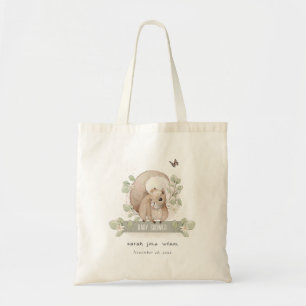 Bolso De Tela Cute Woodland Forest Floral Squirrel Baby Shower