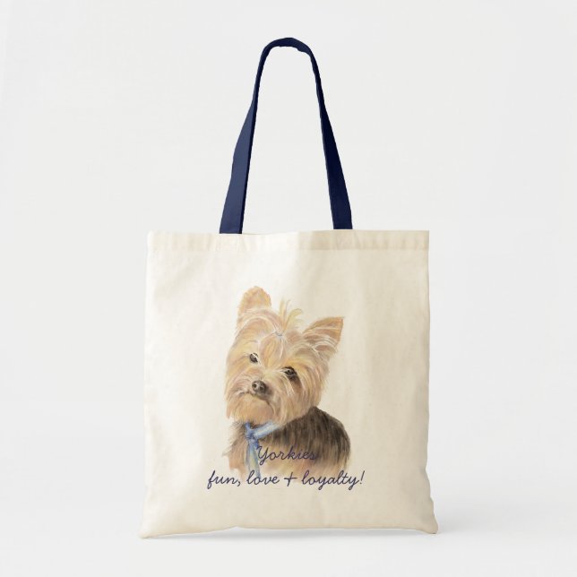 Bolso De Tela Cute Yorkie, Yorkshire Terrier, Perro, Mascota (Frente)