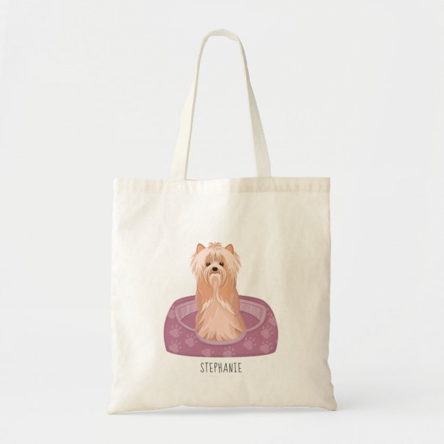 Bolso De Tela Cute Yorkshire Terrier Birthday Tote Bag (Frente)