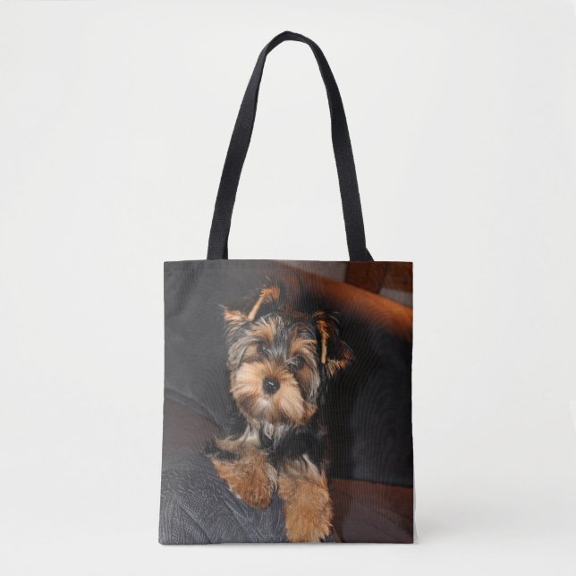 Bolso De Tela Cute Yorkshire Terrier Puppy (Anverso)
