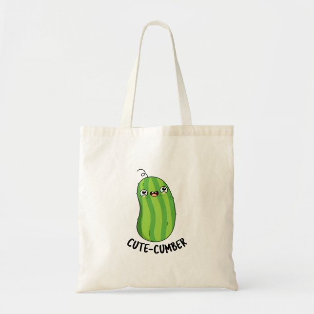Bolso De Tela Cutecumber Funny Cucumber Pun (Frente)